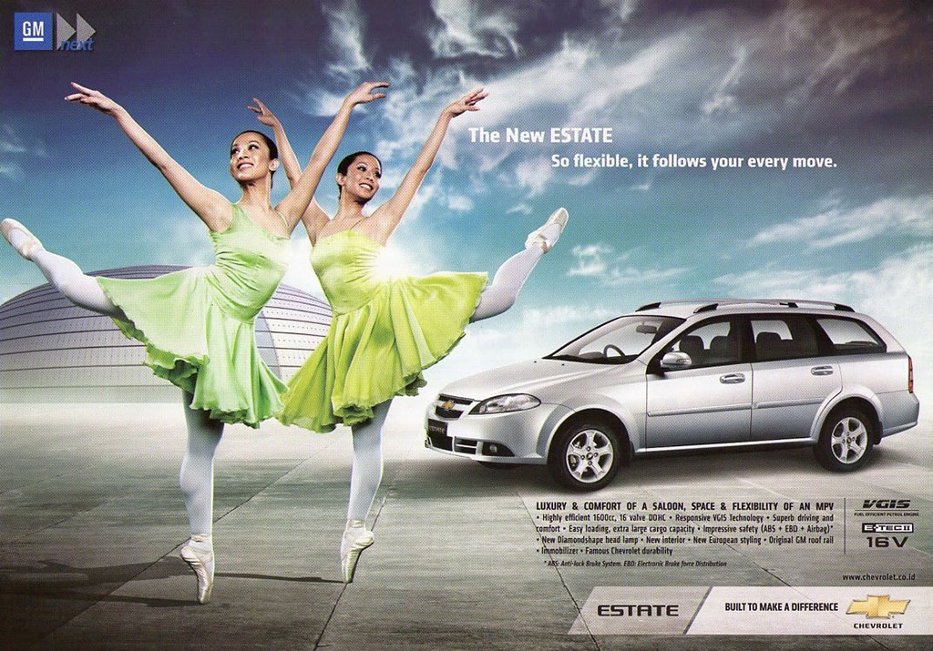 Chevrolet: Kegilaan GM di Indonesia - Sorry, tapi saya rasa Estate ga bisa bengkokin kaki-kakinya kayak ballerina.